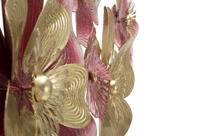 Decoratiune perete metalica roz aurie cu flori, Lobi, CreativDeco.ro [3]