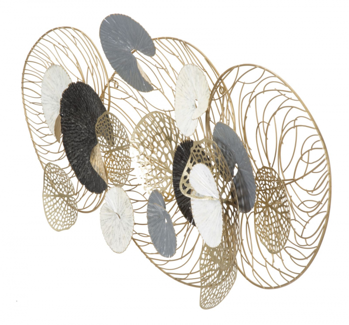 Decoratiune perete aurie cu nuferi Lux | creativdeco [4]