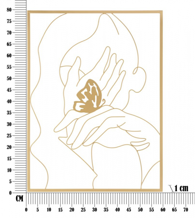 Decoratiune perete Maini, fier auriu [6]