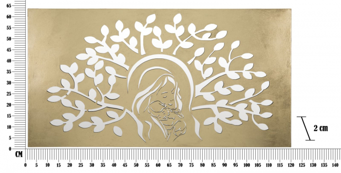 Decoratiune perete Maternity, fier/MDF/oglinda, auriu [6]