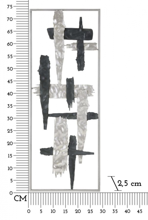 Decoratiune perete New Art, metal, argintiu negru - creativdeco.ro [6]