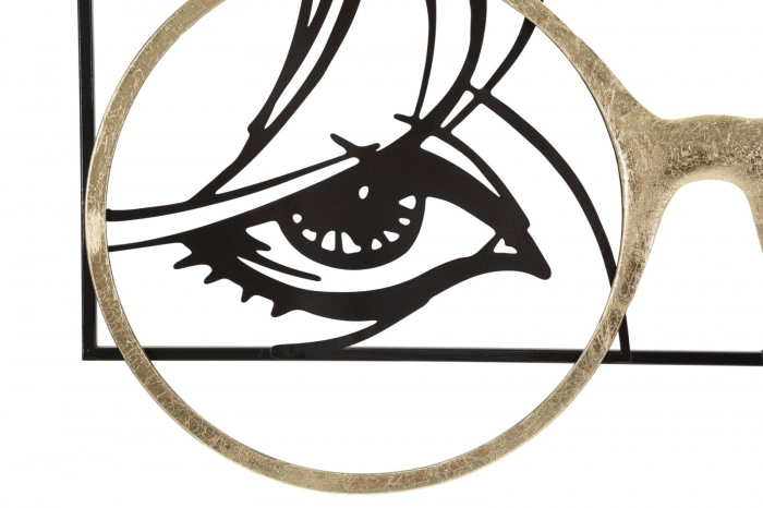 Decoratiune perete Ochelari, fier, auriu/negru [5]