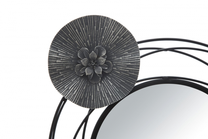 Decoratiune perete oglinzi Floris, metal negru [6]