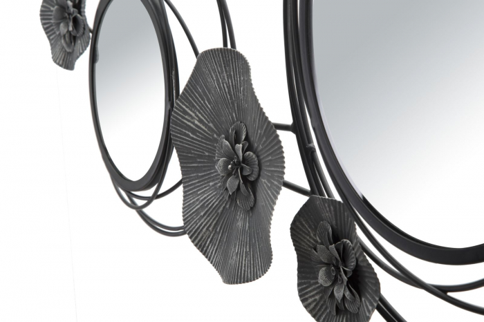 Decoratiune perete oglinzi Floris, metal negru [3]
