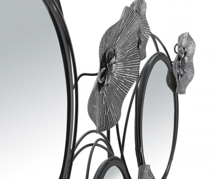 Decoratiune perete oglinzi Floris, metal negru [4]