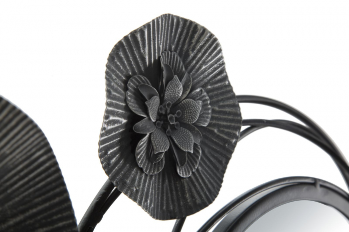 Decoratiune perete oglinzi Floris, metal negru [5]