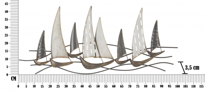 Decoratiune perete Regata, fier, multicolor [6]
