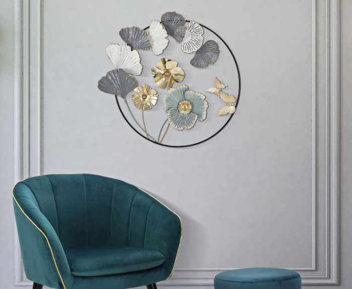 Decoratiune perete rotunda Campur, fier multicolor [2]