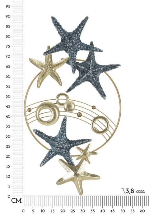 Decoratiune perete Stea de mare, fier, multicolor [6]