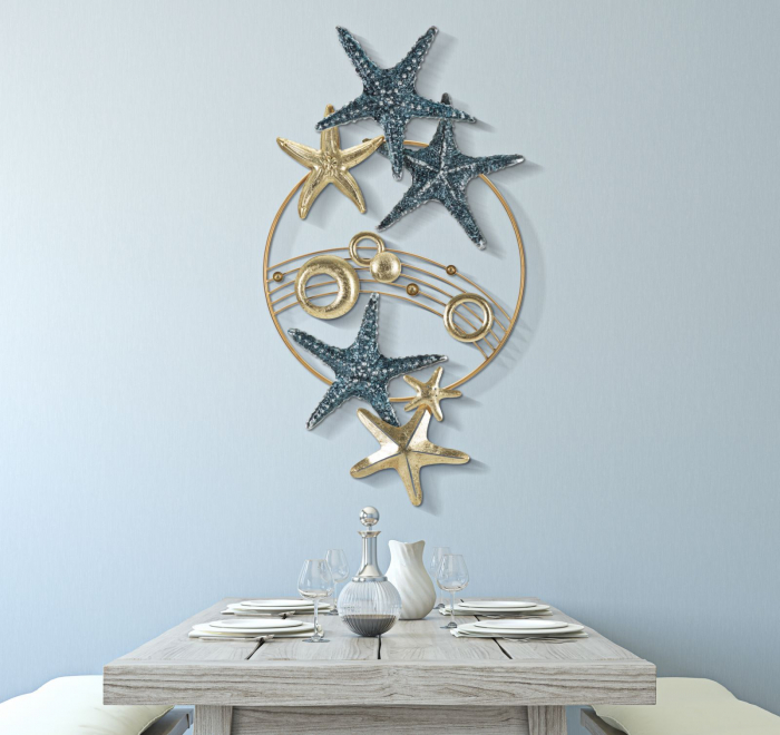 Decoratiune perete Stea de mare, fier, multicolor [2]