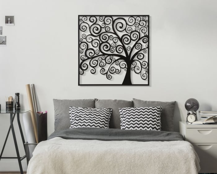 Decoratiune perete Three, fier negru [2]