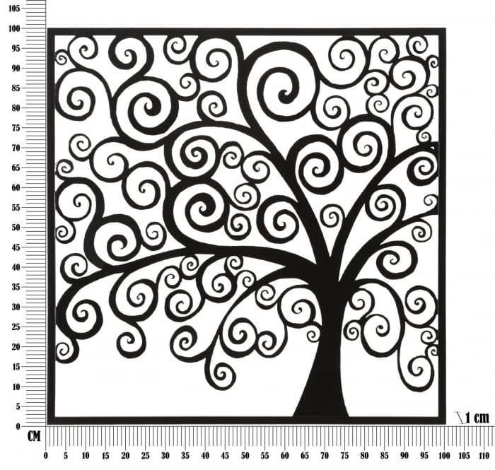 Decoratiune perete Three, fier negru [6]