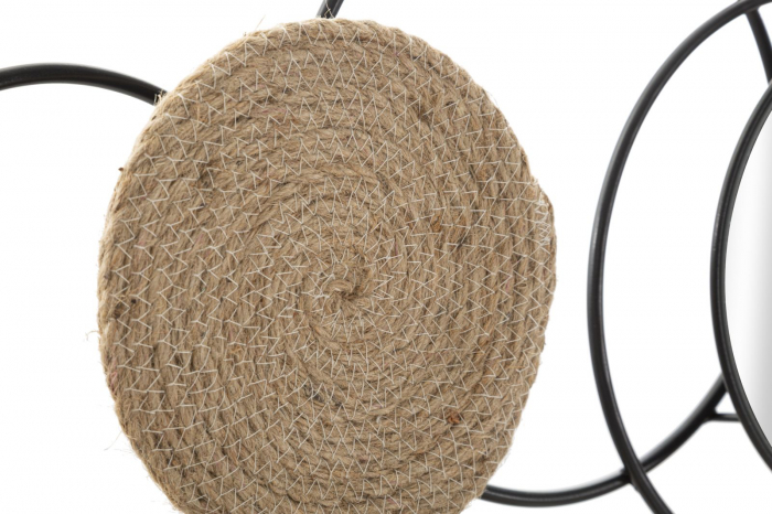 Decoratiune perete Triby, fier oglinzi, negru/natural [5]