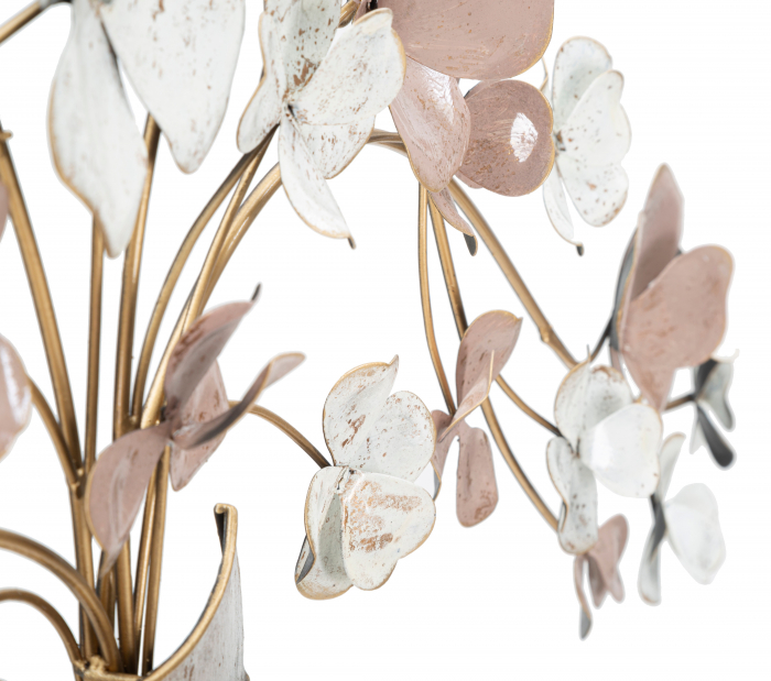 Decoratiune metalica perete multicolora Vaza cu flori [4]