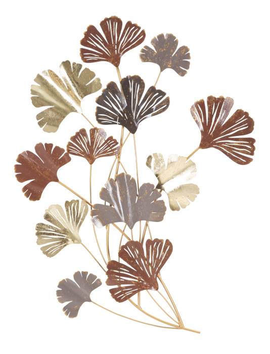 Decoratiune metalica multicolora cu design gingko Windy | creativdeco.ro [1]