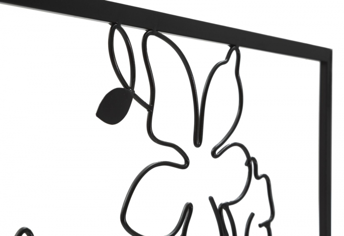 Decoratiune perete Woman with flowers, metal negru - creativdeco.ro [4]