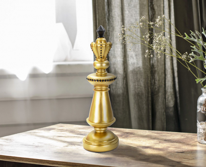 Piesa sah Rege auriu-negru decorativa - CreativDeco.ro   [5]