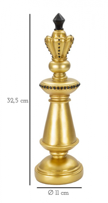 Piesa sah Rege auriu-negru decorativa - CreativDeco.ro   [6]