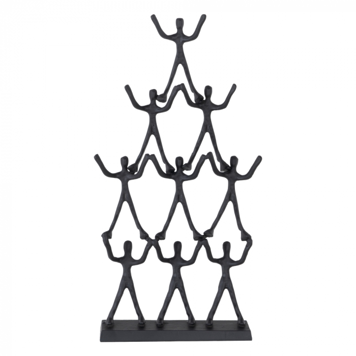 Decorațiune Piramidă Umană Aluminiu Negru CreativDeco - Accent Artistic Spațiu de Lucru [1]