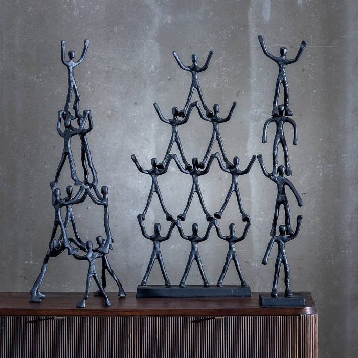 Decorațiune Piramidă Umană Aluminiu Negru CreativDeco - Accent Artistic Spațiu de Lucru [2]