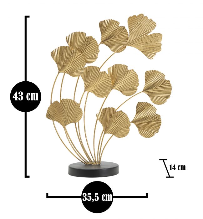 Decoratiune Wind Leaves, auriu negru [6]