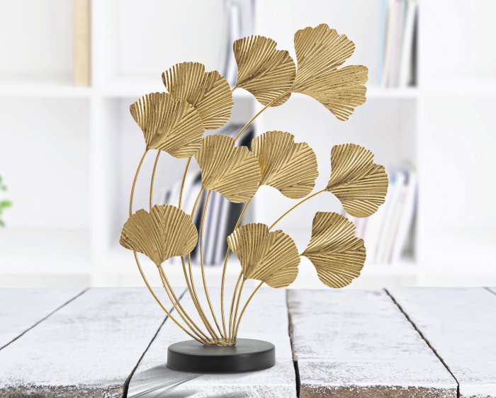 Decoratiune Wind Leaves, auriu negru [2]