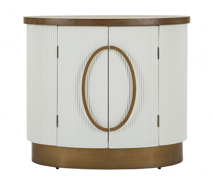Dulapul alb Tolosa cu 2 usi, aspect valurit si design rotunjit. Dulapuri elegante pentru living si dormitor. Mobilier modern de la CreativDeco. [3]