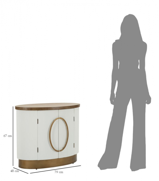 Dulapul alb Tolosa cu 2 usi, aspect valurit si design rotunjit. Dulapuri elegante pentru living si dormitor. Mobilier modern de la CreativDeco. [11]