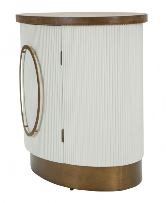 Dulapul alb Tolosa cu 2 usi, aspect valurit si design rotunjit. Dulapuri elegante pentru living si dormitor. Mobilier modern de la CreativDeco. [6]