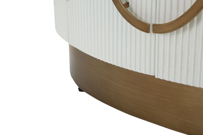 Dulapul alb Tolosa cu 2 usi, aspect valurit si design rotunjit. Dulapuri elegante pentru living si dormitor. Mobilier modern de la CreativDeco. [8]