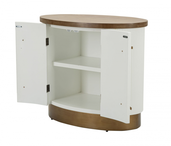 Dulapul alb Tolosa cu 2 usi, aspect valurit si design rotunjit. Dulapuri elegante pentru living si dormitor. Mobilier modern de la CreativDeco. [4]