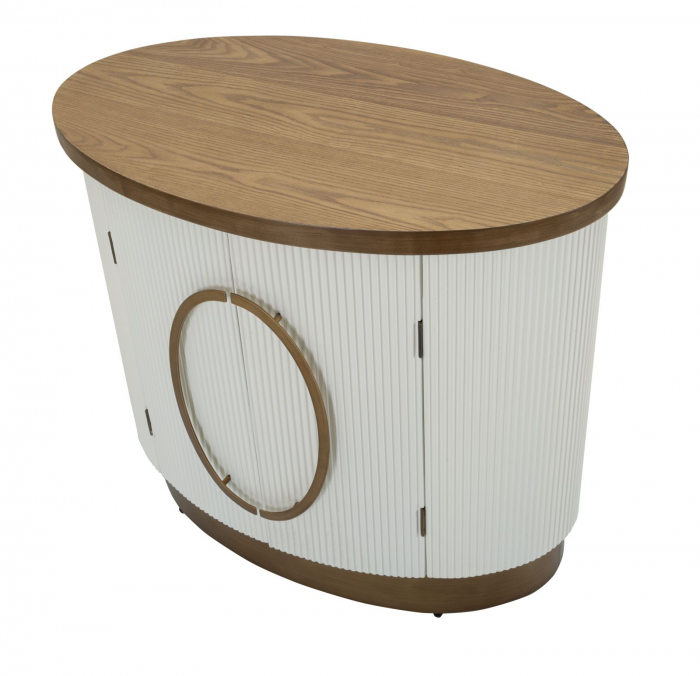 Dulapul alb Tolosa cu 2 usi, aspect valurit si design rotunjit. Dulapuri elegante pentru living si dormitor. Mobilier modern de la CreativDeco. [5]