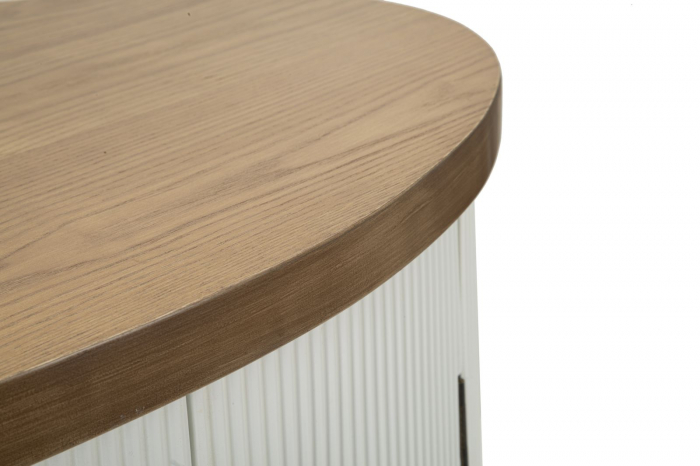 Dulapul alb Tolosa cu 2 usi, aspect valurit si design rotunjit. Dulapuri elegante pentru living si dormitor. Mobilier modern de la CreativDeco. [10]