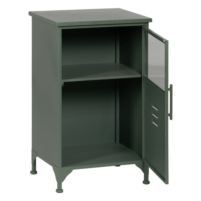 Dulap auxiliar Green din metal verde cu nișă deschisă și ușă tip vestiar pe picioare scurte [4]
