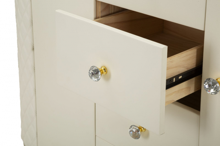 Dulap crem cu piele, stil comoda | Mobilier versatil | CreativDeco [5]