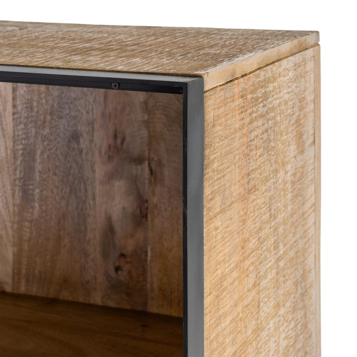 Dulap din lemn de mango cu rafturi deschise și structură metalică [11]