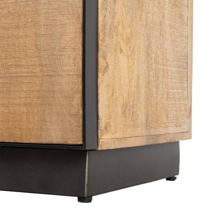 Dulap din lemn de mango cu rafturi deschise și structură metalică [12]