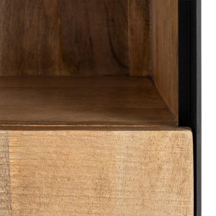 Dulap din lemn de mango cu rafturi deschise și structură metalică [10]