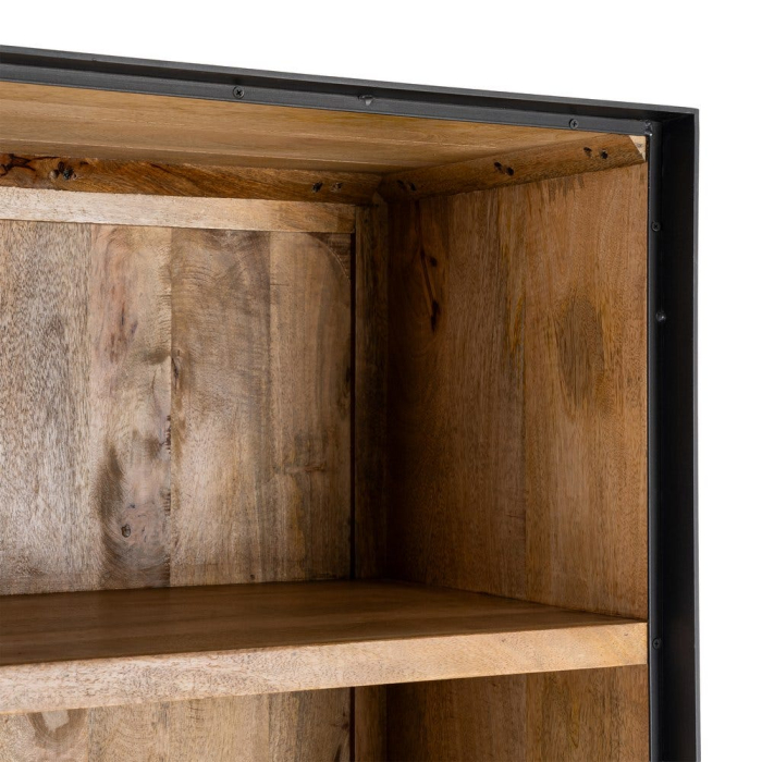 Dulap din lemn de mango cu rafturi deschise și structură metalică [4]