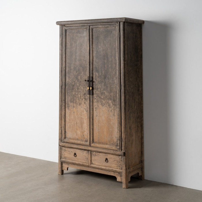 Dulap din lemn de pin reciclat cu design rustic finisaj patinat [2]