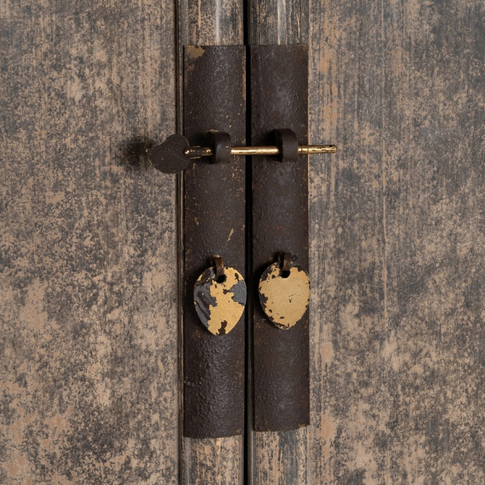 Dulap din lemn de pin reciclat cu design rustic finisaj patinat [12]