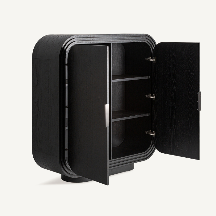 Dulap din stejar masiv negru cu forme rotunjite art deco [2]