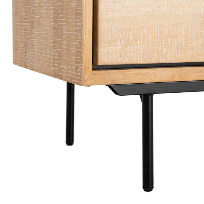 Dulap din lemn natur cu accente negre și picioare metalice 89.5 x 40 x 204 cm – imagine principală [9]