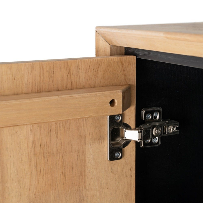 Dulap din lemn natur cu picioare metalice negre 84.5 x 40 x 153 cm – imagine principală [5]