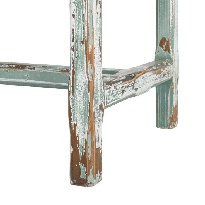Dulap din lemn reciclat verde antichizat cu doua usi si panouri decorative in relief 96x45x181 cm [9]