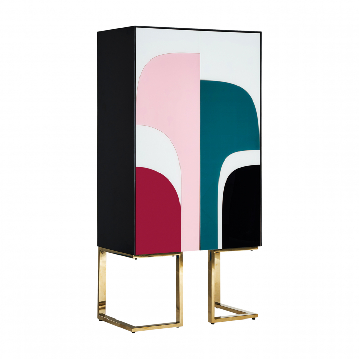 Dulap sticla multicolora|Dulapuri Art Deco colorate [2]