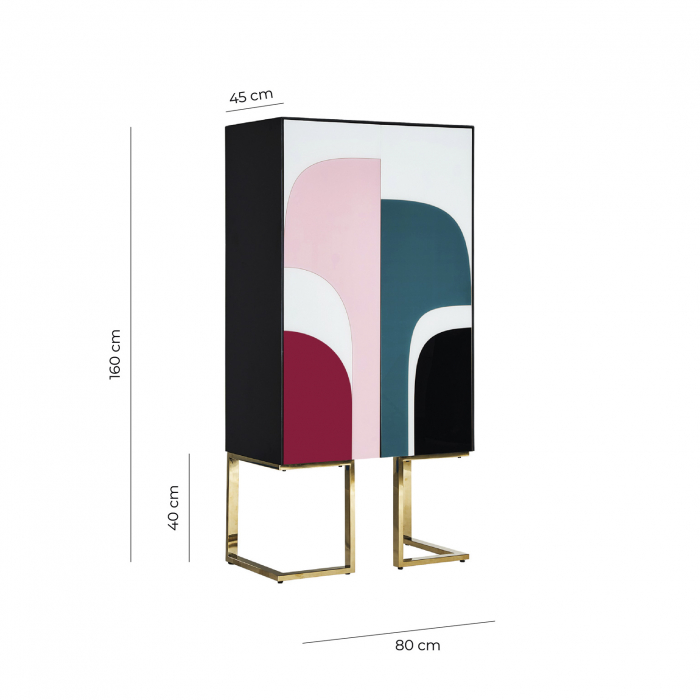 Dulap sticla multicolora|Dulapuri Art Deco colorate [7]