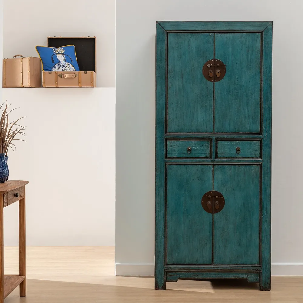 Dulap albastru vintage oriental | Dulapuri depozitare retro [11]