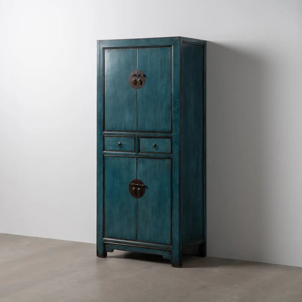 Dulap albastru vintage oriental | Dulapuri depozitare retro [1]