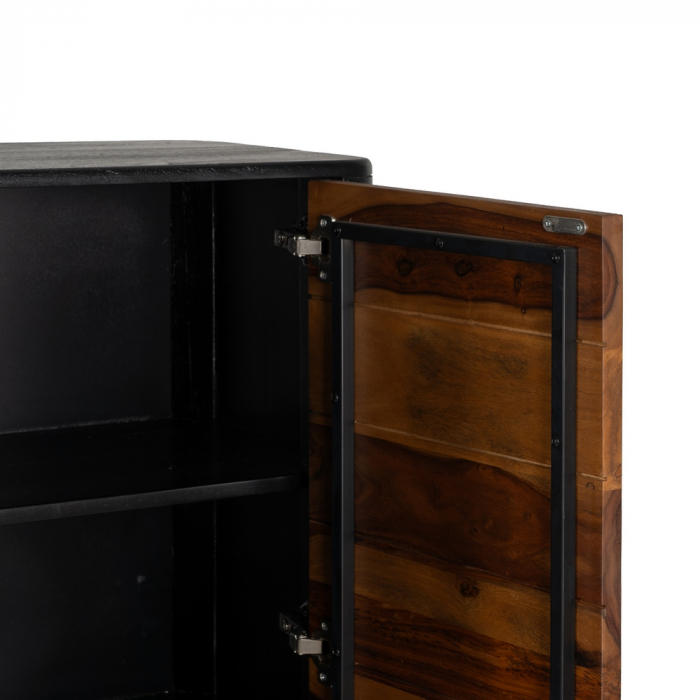 Dulap maro-negru din lemn exotic pentru interioare ordonate|Dulapuri masive pentru dormitoare moderne [6]